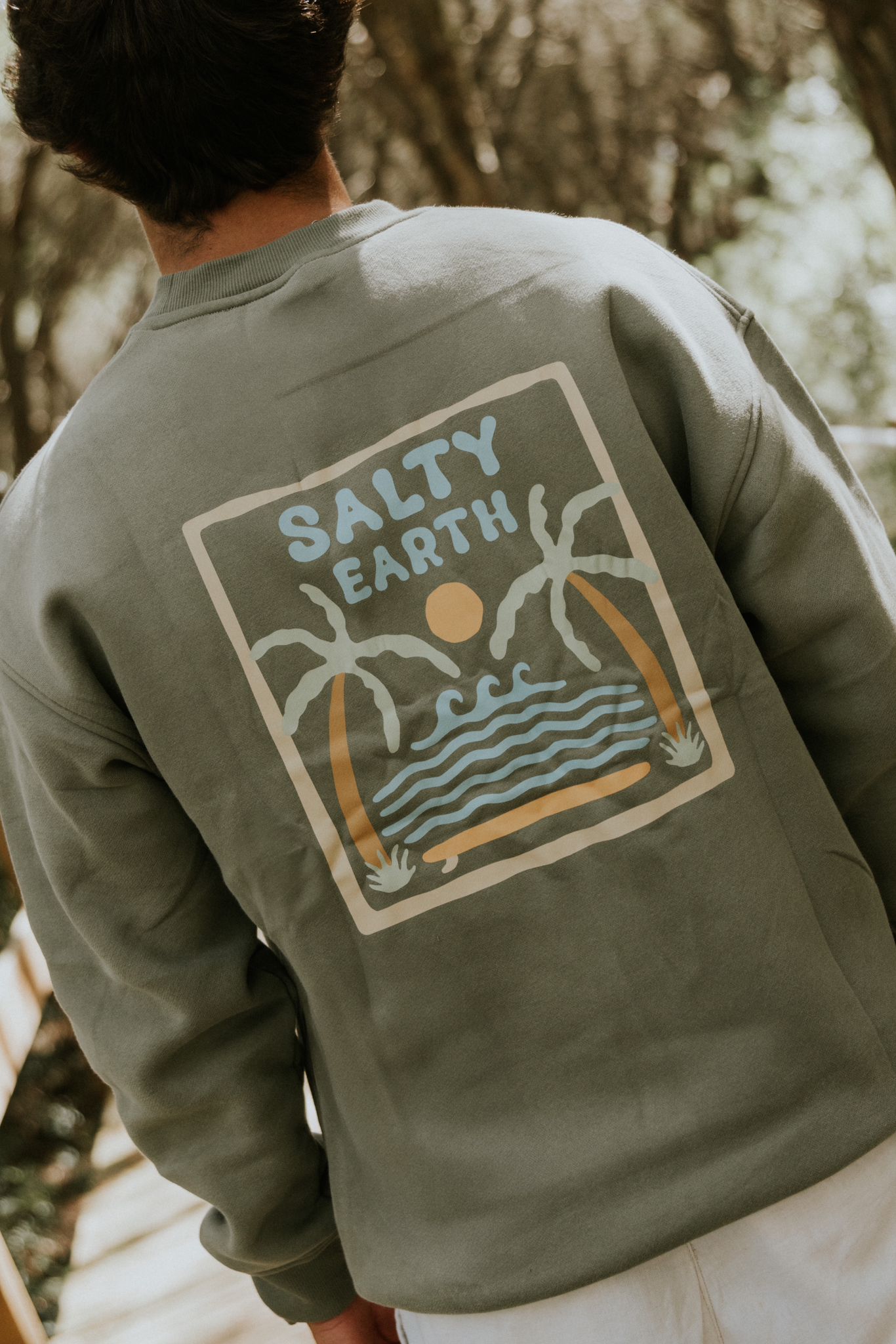 Salty Earth Palm Sweatshirt - Green