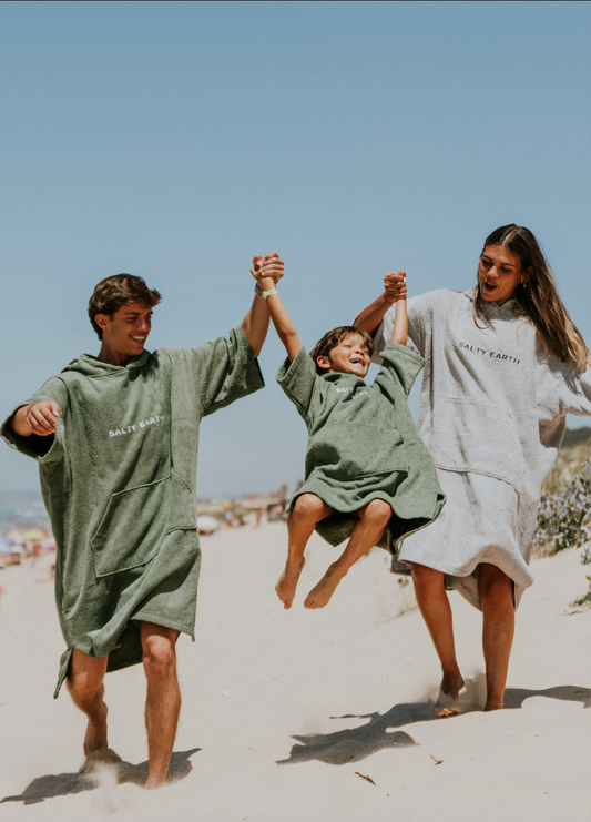 Salty Earth Towel Robe - Kids Green