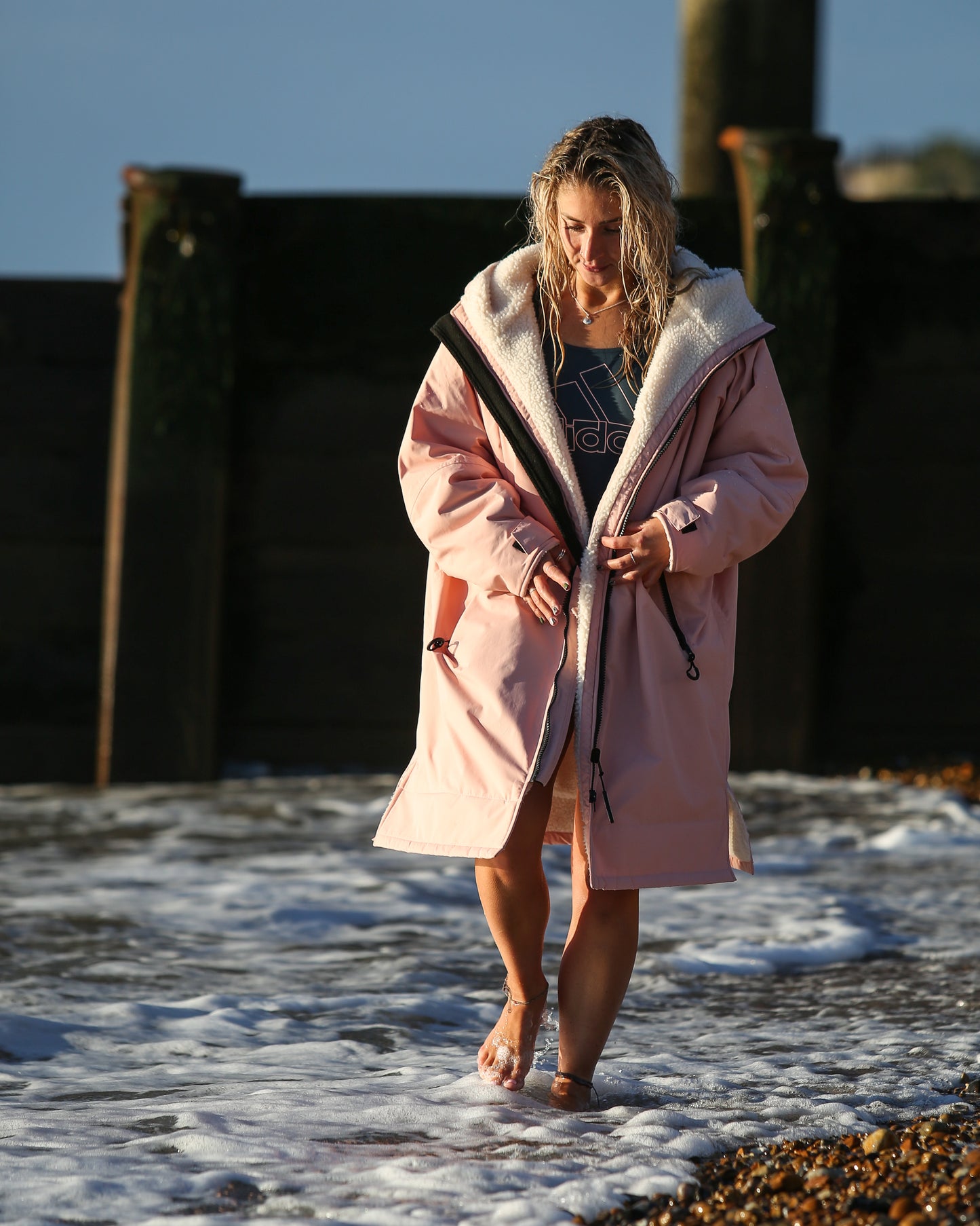 Salty Earth Waterproof Robe - Shell Pink