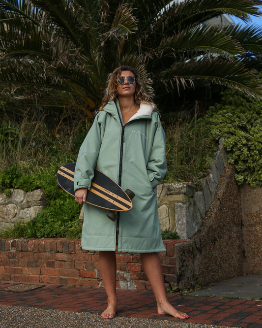 Salty Earth Waterproof Robe - Seagrass Green